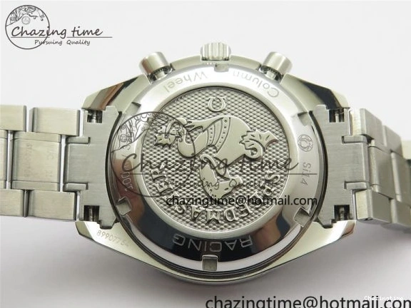 0507 Elegant Speedmaster Racing Master SS HRF 1:1 Best Edition White Dial on SS Bracelet A 7864